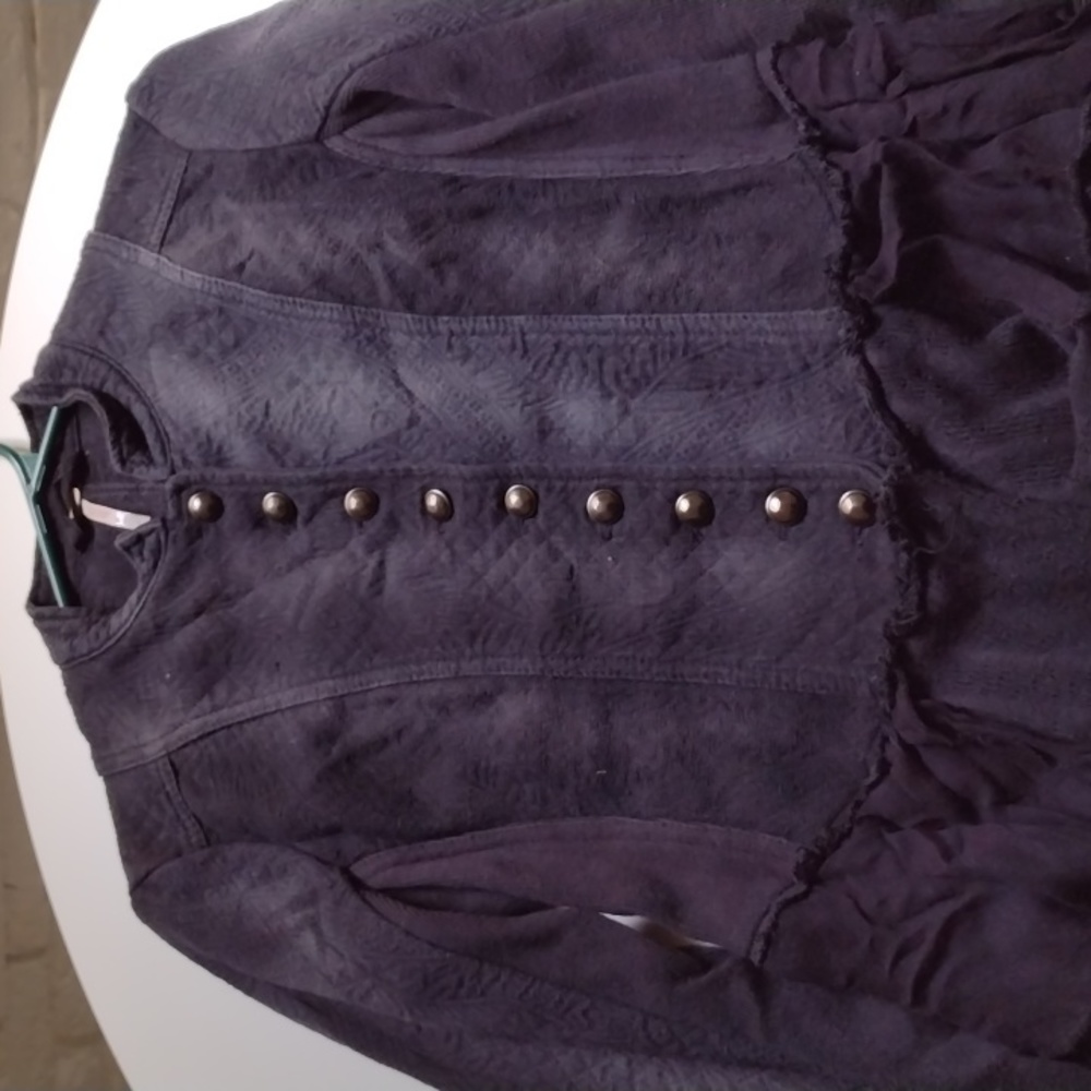 Free People Black Victorian Military Ruffles Jacket XS
